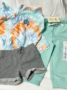 18 month Tie dye summer set Beach Hooded Tank, Shorts, Leggings NEW NWT